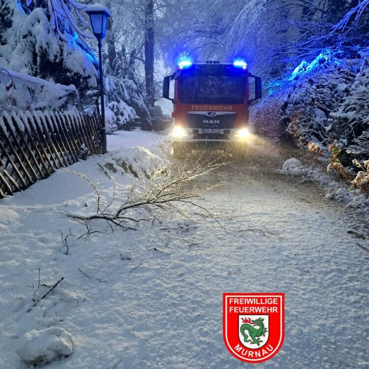 Unwettereinsatz Schneebruch Freiwillige Feuerwehr Murnau